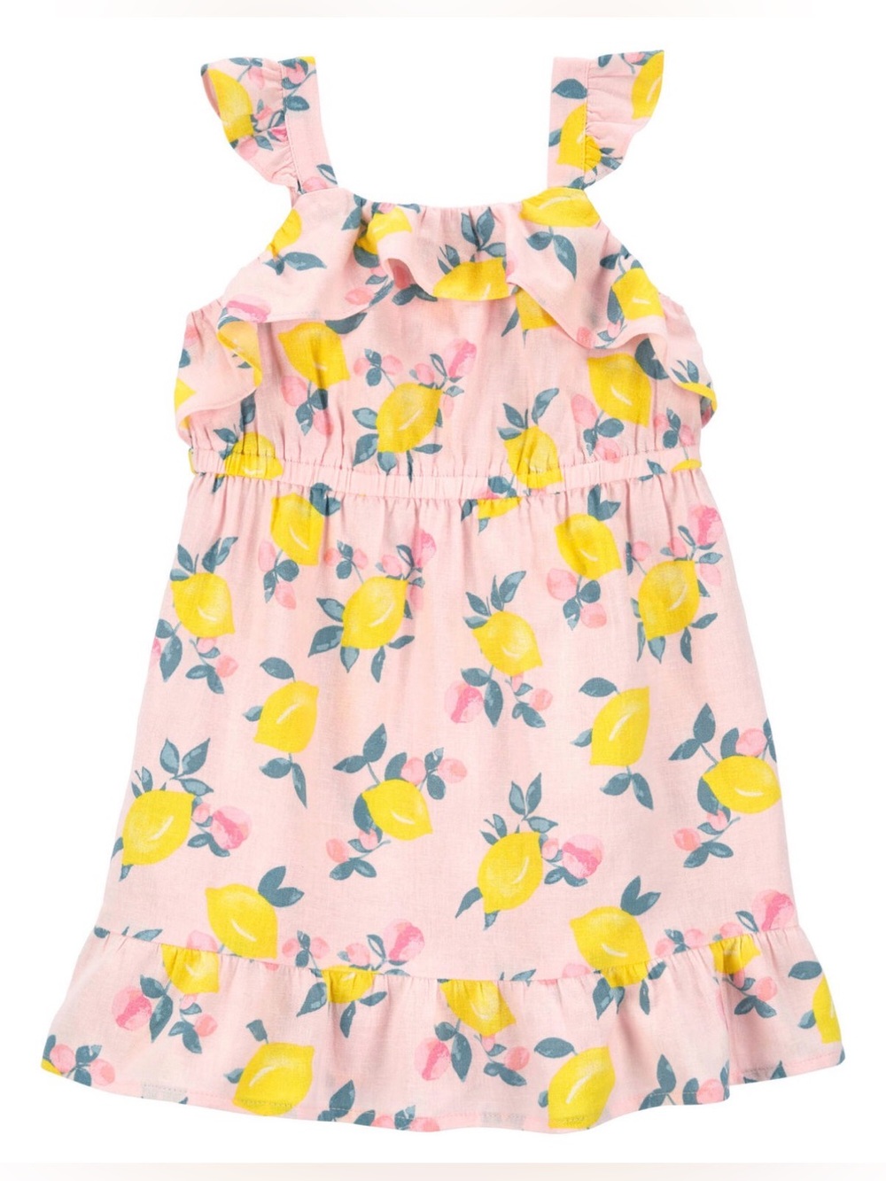 🔥 $36 OshKosh B'gosh Toddler Girls Lemon Print Sundress Size 3T 🔥